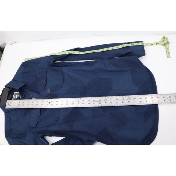 NWT G-Star RAW Shirt Mens Small Landoh Long Sleeve Button Up Dark Blue geometric - Picture 14 of 16